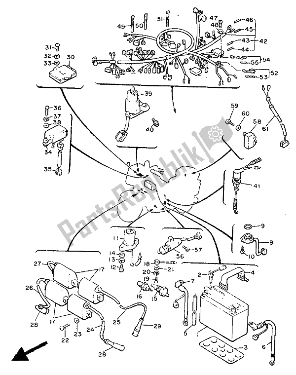 Toutes les pièces pour le électrique 2 du Yamaha XVZ 13 TD Venture Royal 1300 1989