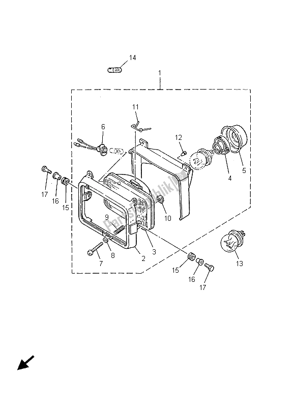 Toutes les pièces pour le Phare du Yamaha TW 125 2001