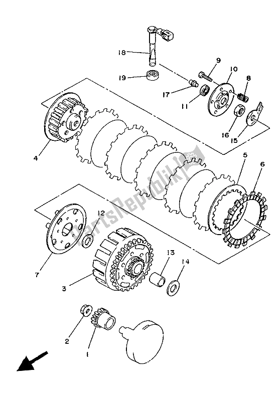 Toutes les pièces pour le Embrayage du Yamaha YZ 125 1986