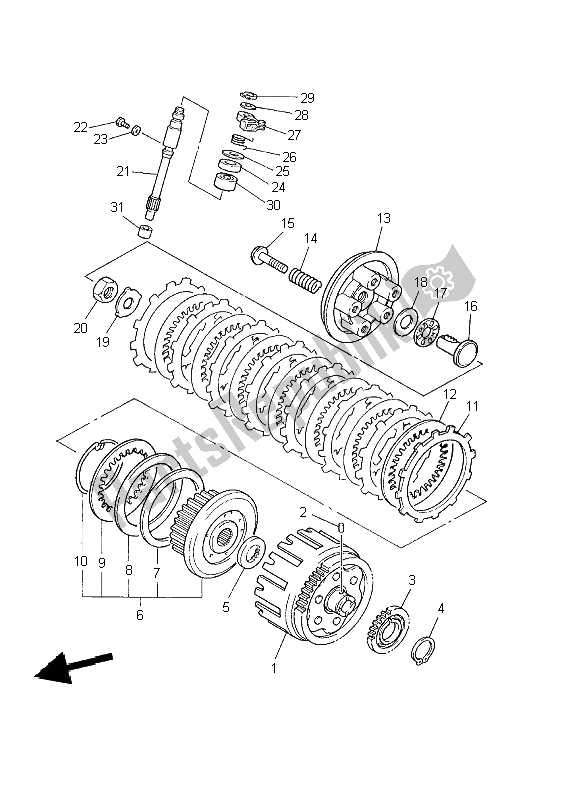 Toutes les pièces pour le Embrayage du Yamaha XJ 600S Diversion 2002