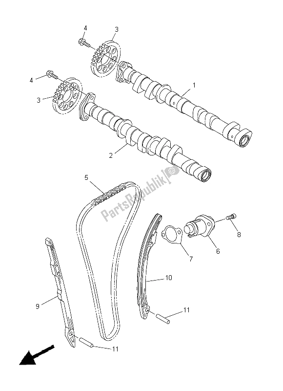 Tutte le parti per il Albero A Camme E Catena del Yamaha YZF R6 600 2014