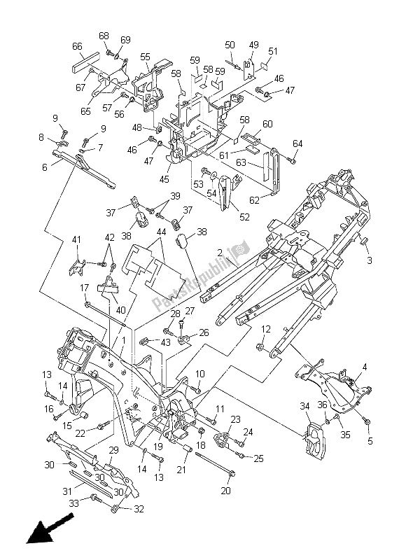 All parts for the Frame of the Yamaha FJR 1300 AE 2014