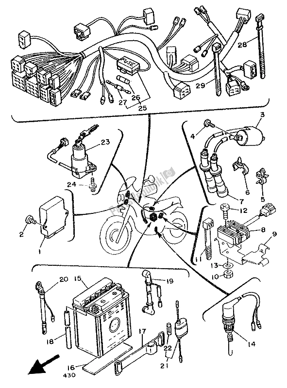 Toutes les pièces pour le électrique 1 du Yamaha XTZ 750 Supertenere 1994