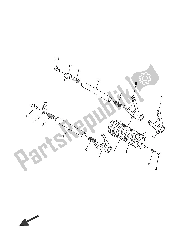 All parts for the Shift Cam & Fork of the Yamaha MT 03A 660 2016