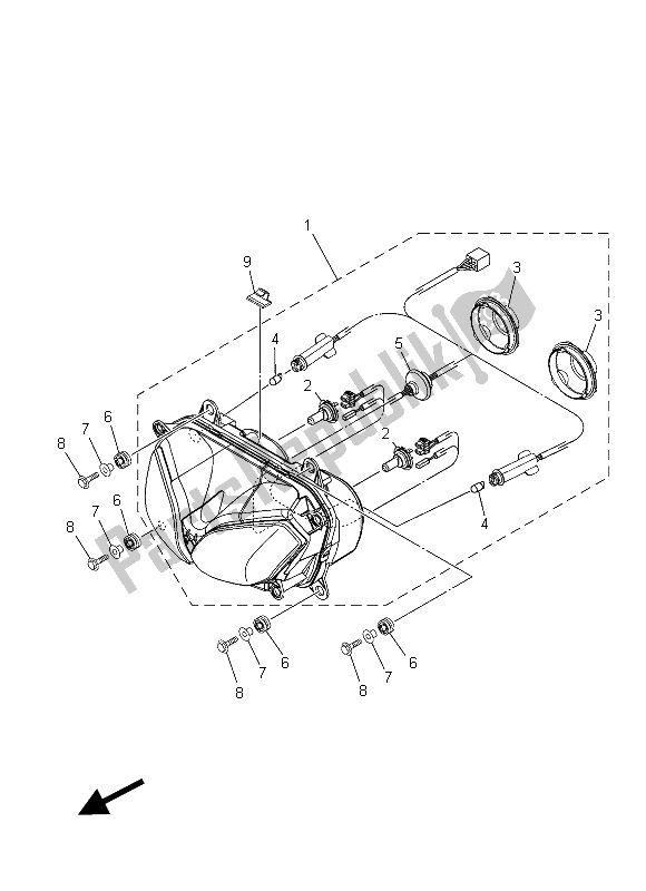 Alle onderdelen voor de Koplamp van de Yamaha XT 1200Z 2015