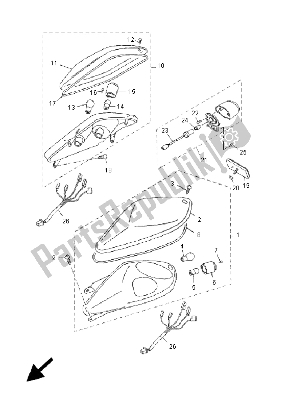 All parts for the Taillight of the Yamaha YP 250R X MAX 2006