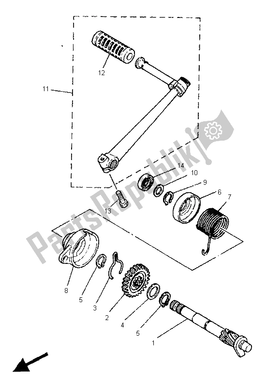 Toutes les pièces pour le Entrée du Yamaha PW 80 1995