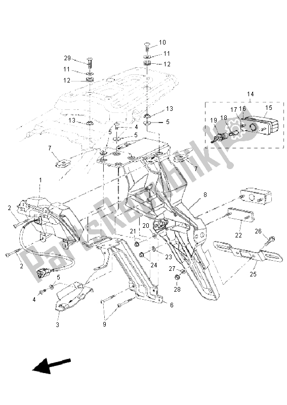 All parts for the Taillight of the Yamaha XT 660Z Tenere 2008