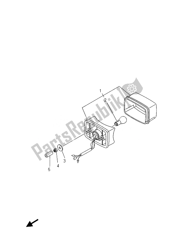 All parts for the Taillight of the Yamaha YFM 550 Fgpled Grizzly 4X4 Yamaha Black 2013