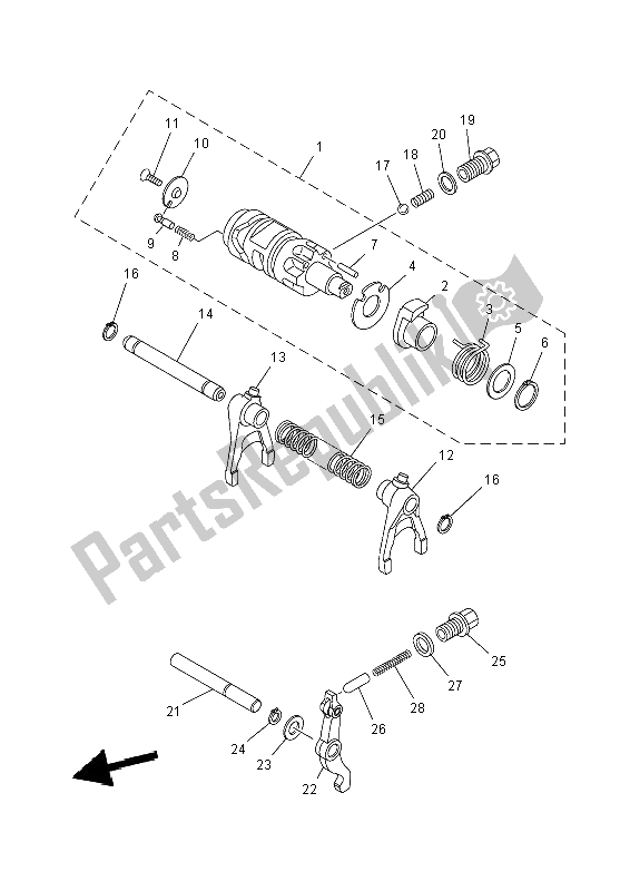 Tutte le parti per il Camma Cambio E Forcella del Yamaha YFM 700 Fwad Grizzly 4X4 Yamaha Black 2014