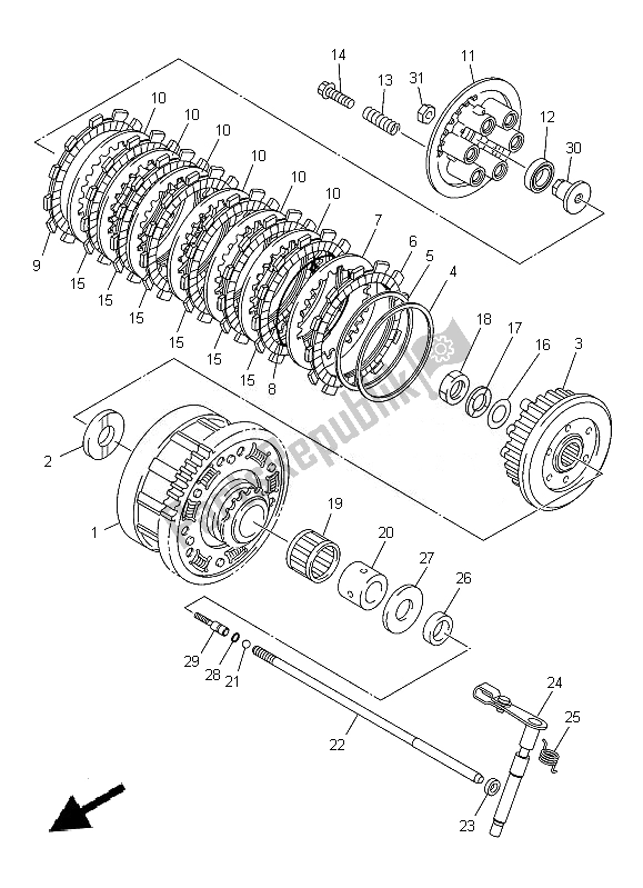 All parts for the Clutch of the Yamaha XJ 6N 600 2014