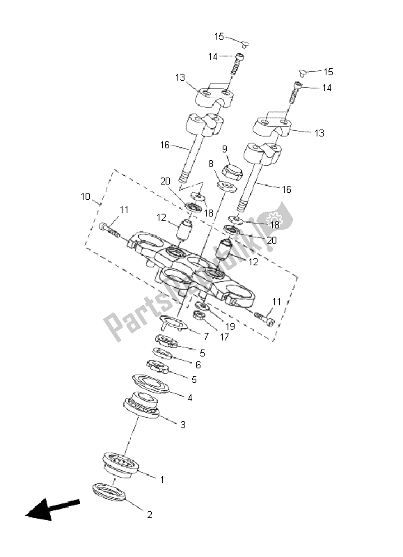 All parts for the Steering of the Yamaha FZ8 NA 800 2011