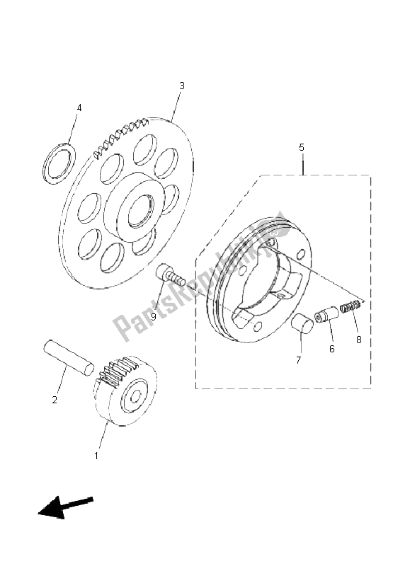 All parts for the Starter Clutch of the Yamaha TT R 110E 2011