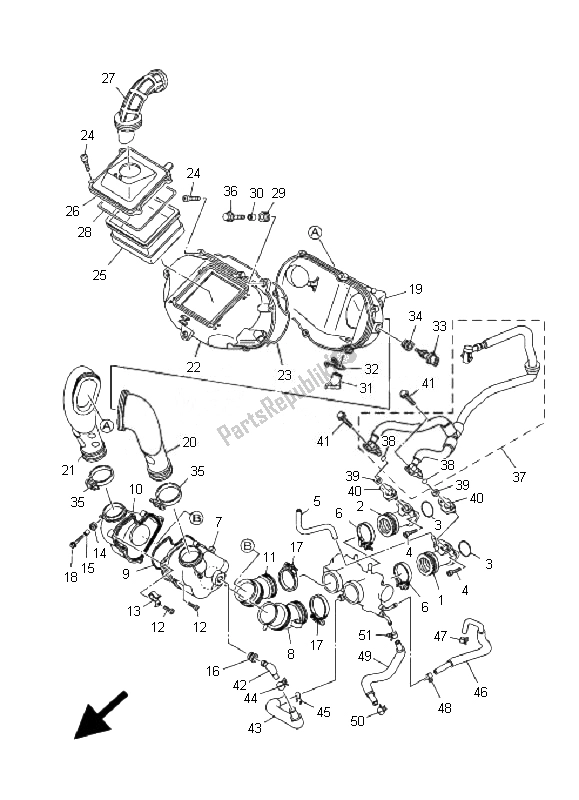 Wszystkie części do Wlot Yamaha XP 500A T MAX 2007