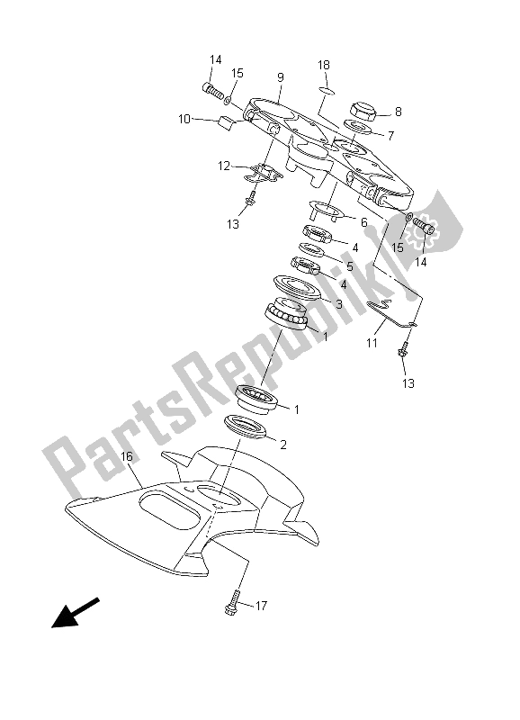 All parts for the Steering of the Yamaha FJR 1300A 2003