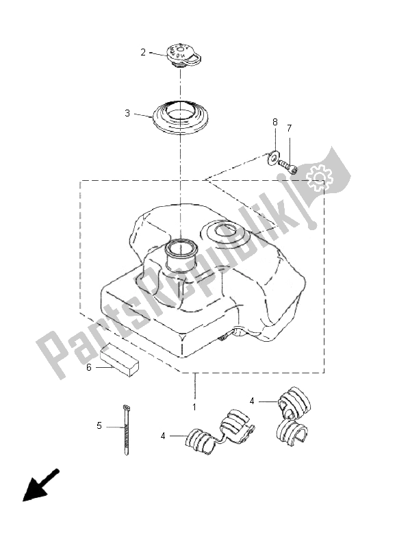 All parts for the Oil Tank of the Yamaha CW 50 BWS 2007