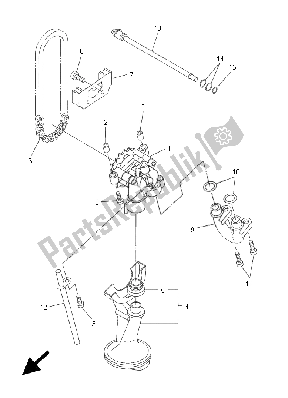 All parts for the Oil Pump of the Yamaha FZ6 S 600 2005