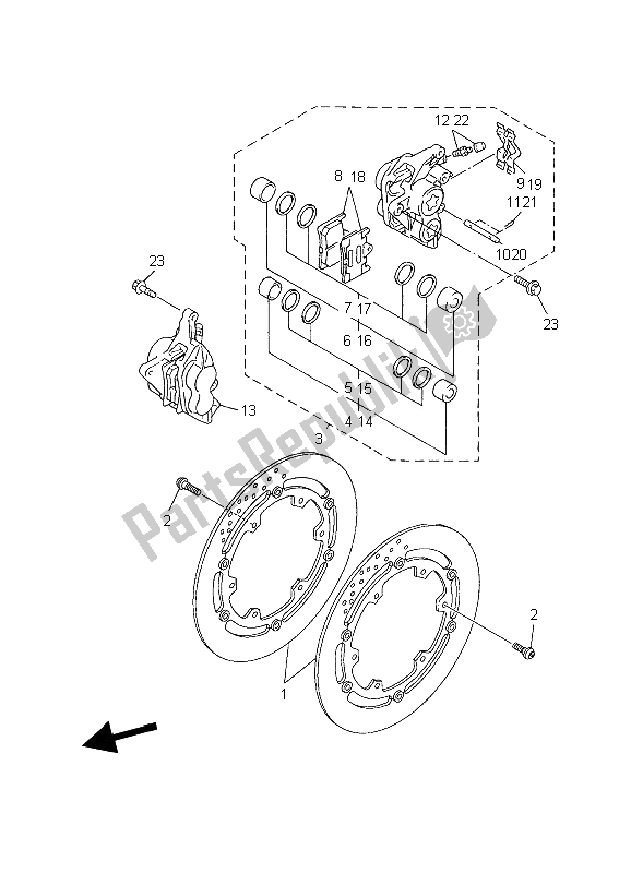 Tutte le parti per il Pinza Freno Anteriore del Yamaha XJR 1300 2006