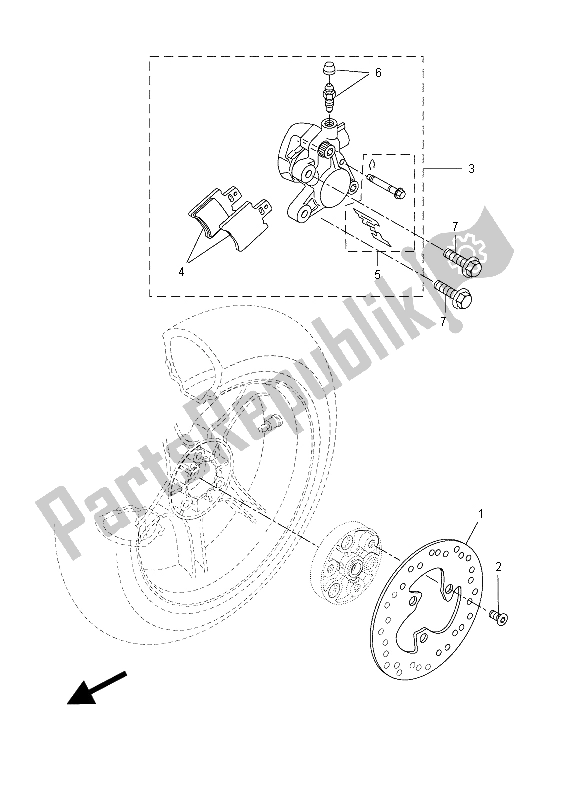 All parts for the Rear Brake Caliper of the Yamaha NS 50 2015