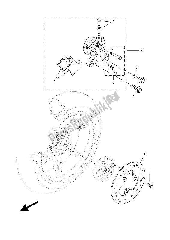 All parts for the Rear Brake Caliper of the Yamaha NS 50 2015