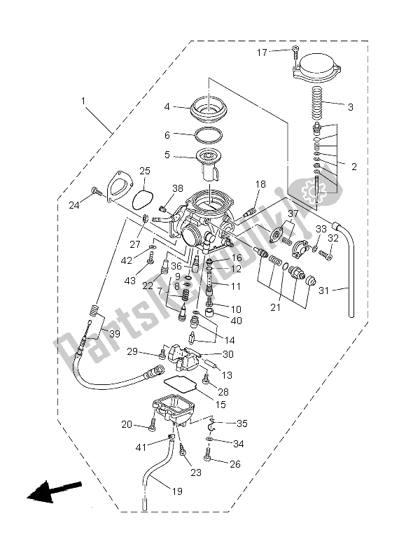 All parts for the Carburetor of the Yamaha YFM 450 Fwad IRS Grizzly 4X4 Yamaha Black 2014