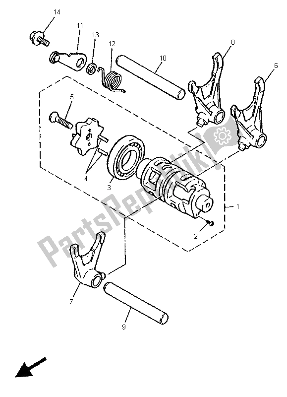 Tutte le parti per il Camma Cambio E Forcella del Yamaha TT 600R 1997