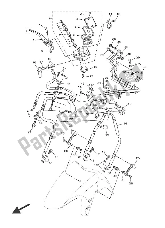 Todas las partes para Cilindro Maestro Delantero de Yamaha FJR 1300 AS 2016