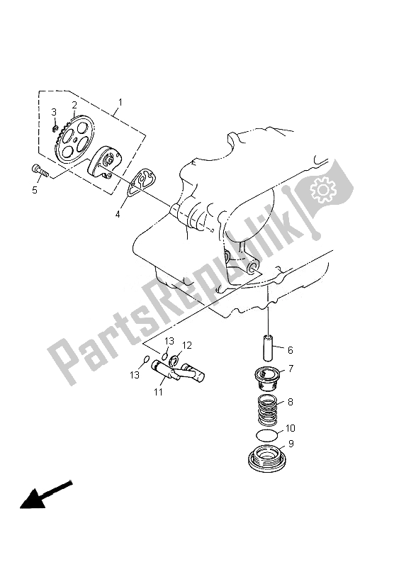 Alle onderdelen voor de Oliepomp van de Yamaha YFM 125F Grizzly 2X4 2013