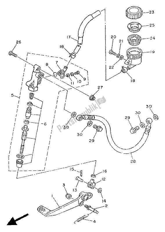 Todas las partes para Cilindro Maestro Trasero de Yamaha TZR 250 1988