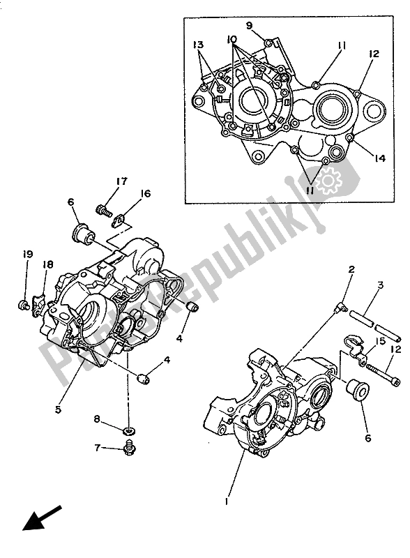 Toutes les pièces pour le Carter du Yamaha YZ 125 1989