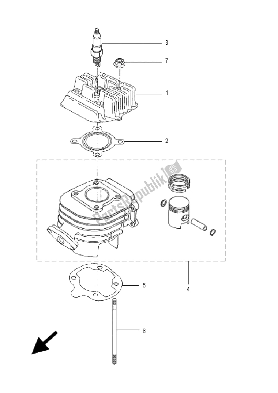 All parts for the Cylinder of the Yamaha CS 50 RS BWS Next Generation 2005