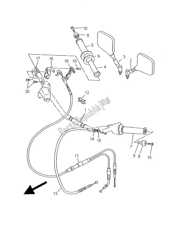 Tutte le parti per il Maniglia E Cavo Dello Sterzo del Yamaha TDR 125 2000