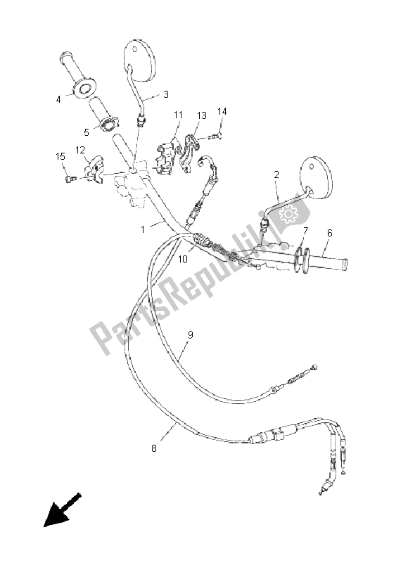 Toutes les pièces pour le Poignée Et Câble De Direction du Yamaha DT 125X 2005