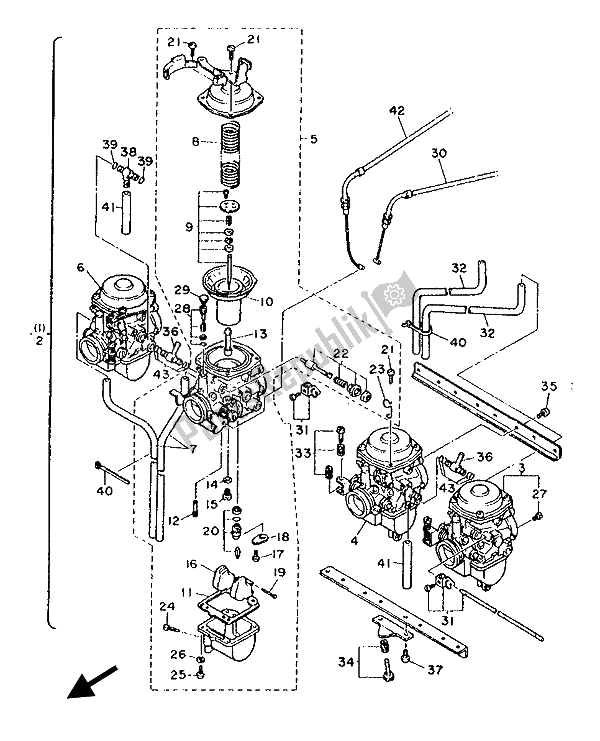 All parts for the Alternate (carburetor) (for Switzerland) of the Yamaha FJ 1200 1986