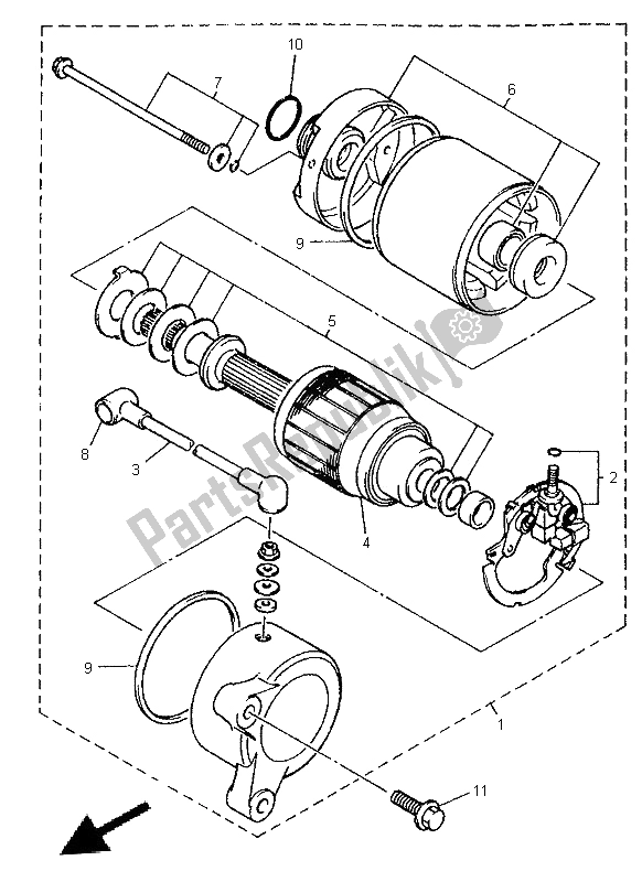 Tutte le parti per il Motore Di Avviamento del Yamaha XJ 600N 1996