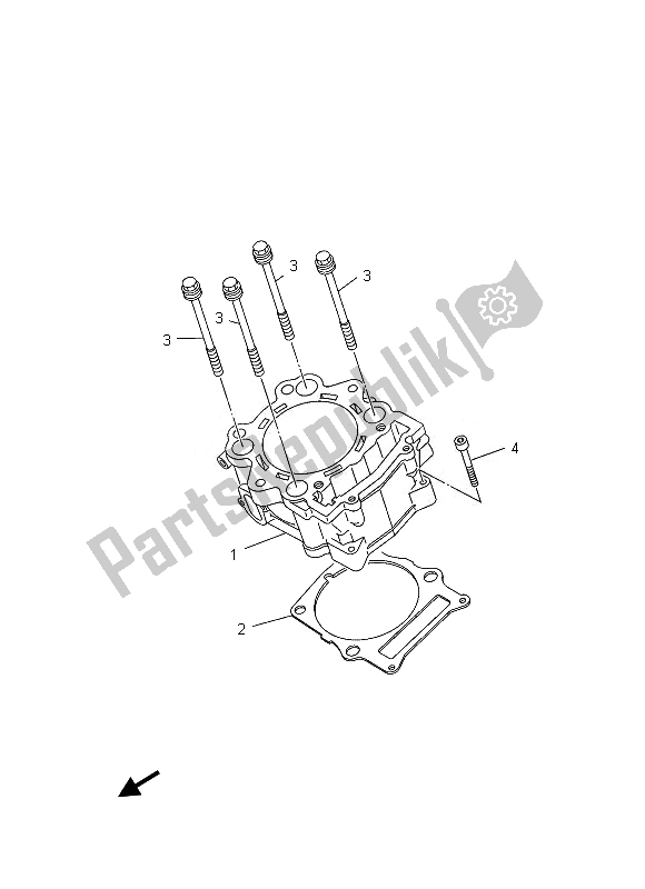 Tutte le parti per il Cilindro del Yamaha YFM 550 FGD Grizzly 4X4 2013