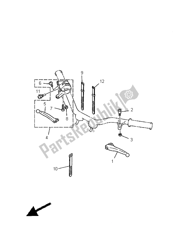 All parts for the Handle Switch & Lever of the Yamaha PW 50 2000