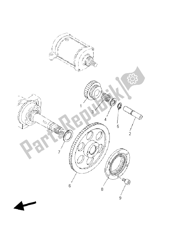 All parts for the Starter Clutch of the Yamaha YFM 400F Kodiak 4X4 2003