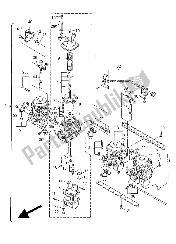 Toutes les pièces pour le Carburateur du Yamaha XJR 1300 2000