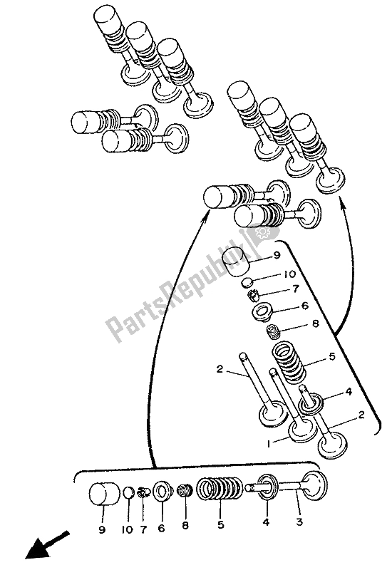 Toutes les pièces pour le Soupape du Yamaha TDM 850 1993