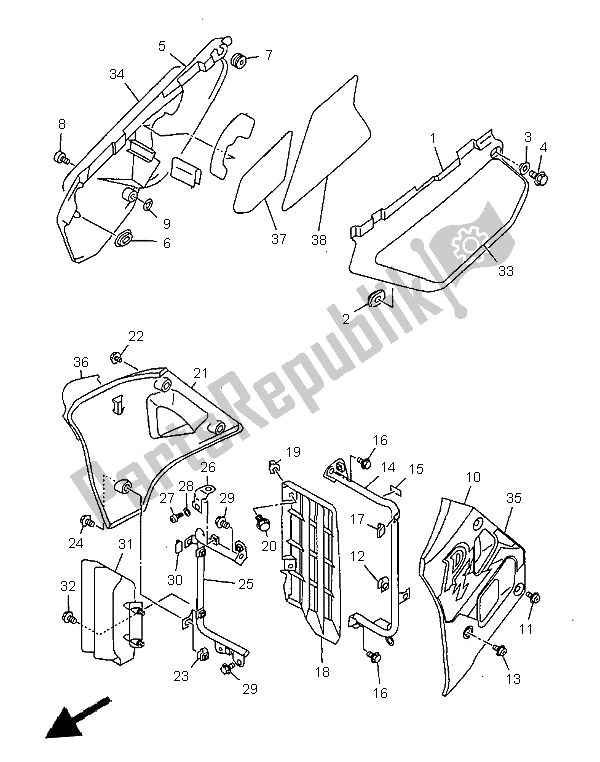 Wszystkie części do Boczna Ok? Adka Yamaha DT 125R 1999