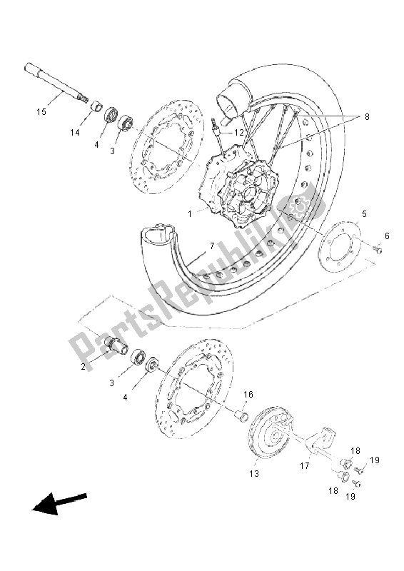 Wszystkie części do Przednie Ko? O Yamaha XT 660 ZA Tenere SE 2011