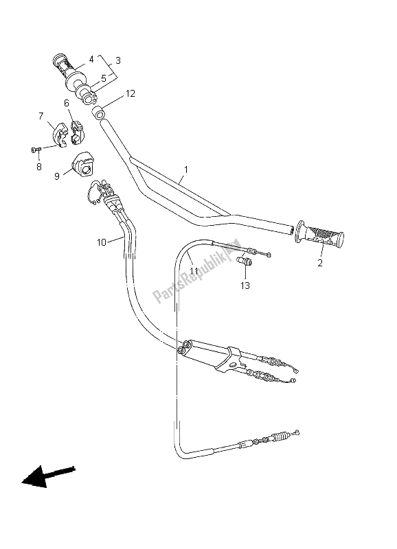 Wszystkie części do Uchwyt Kierownicy I Kabel Yamaha YZ 250F 2002