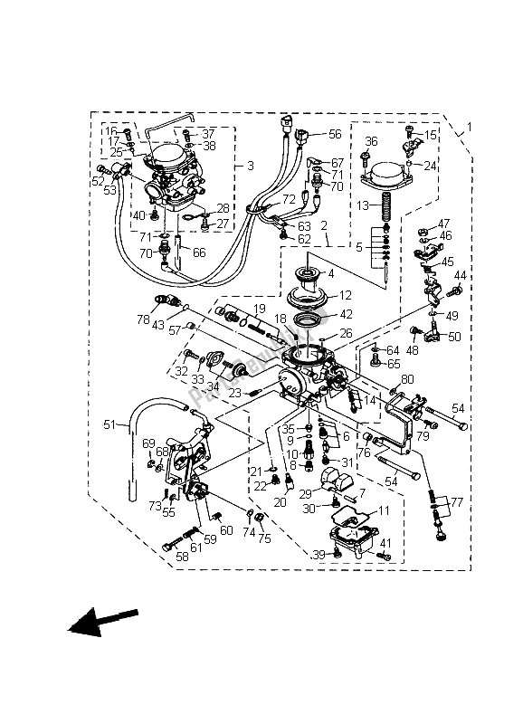 Toutes les pièces pour le Carburateur du Yamaha BT 1100 Bulldog 2004