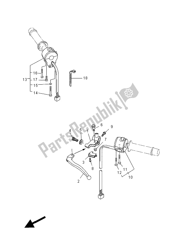 Tutte le parti per il Impugnatura Interruttore E Leva del Yamaha MT 03 660 2008