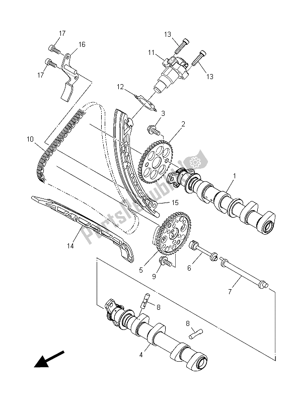 All parts for the Camshaft & Chain of the Yamaha XT 1200 ZE 2015