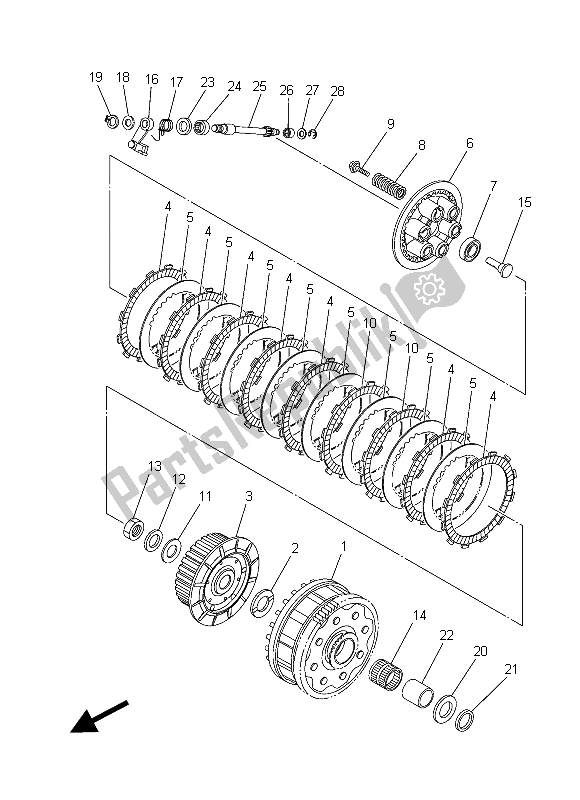 Alle onderdelen voor de Koppeling van de Yamaha MT 09 900 2015