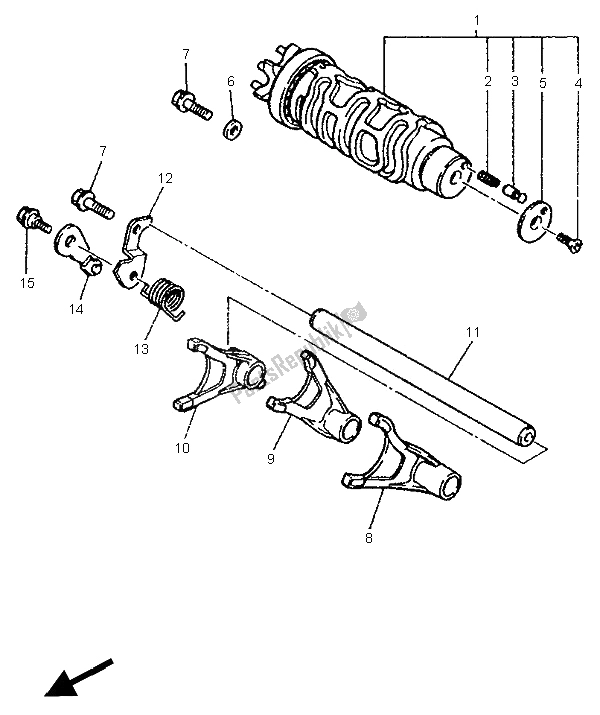 Toutes les pièces pour le Came Et Fourchette De Changement De Vitesse du Yamaha YZF 750R 1996