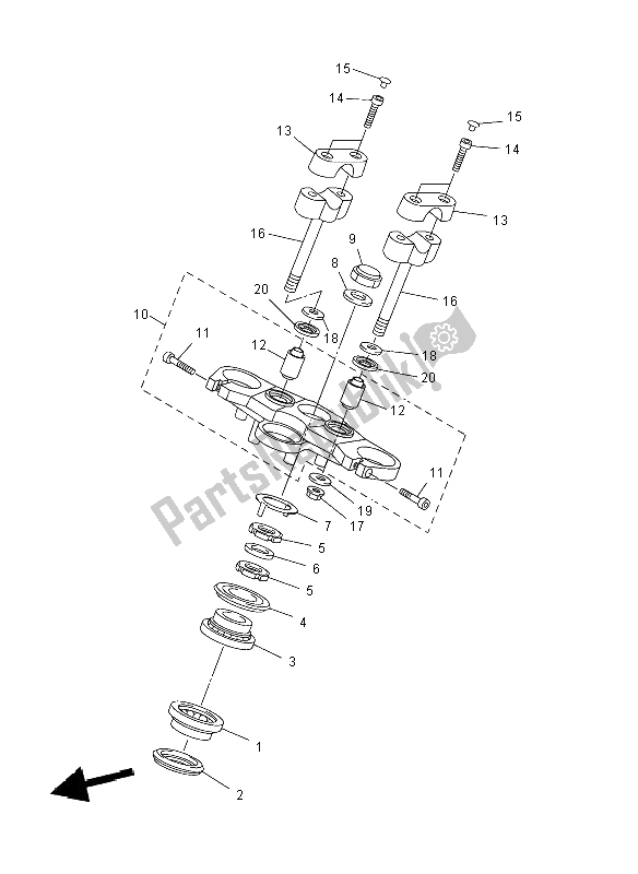 All parts for the Steering of the Yamaha FZ8 NA 800 2012