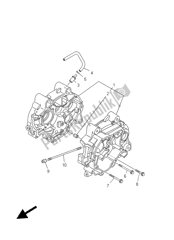 All parts for the Crankcase of the Yamaha TT R 50E 2014